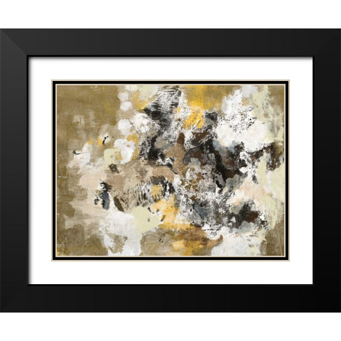 Leaves on the Asphalt Black Modern Wood Framed Art Print with Double Matting by Vassileva, Silvia