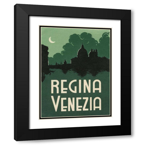 Travel Poster II Black Modern Wood Framed Art Print with Double Matting by Wild Apple Portfolio