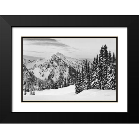 Tatoosh Range BW Black Modern Wood Framed Art Print with Double Matting by Majchrowicz, Alan