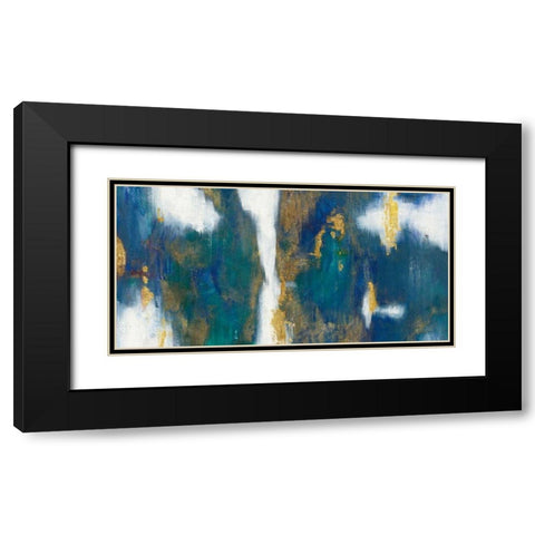 Blue Texture I Gold Crop Black Modern Wood Framed Art Print with Double Matting by Nai, Danhui