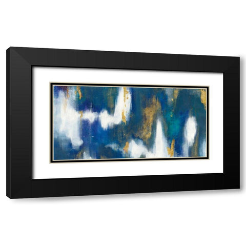 Blue Texture II Gold Crop Black Modern Wood Framed Art Print with Double Matting by Nai, Danhui