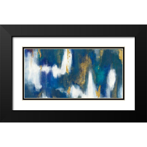 Blue Texture II Gold Crop Black Modern Wood Framed Art Print with Double Matting by Nai, Danhui