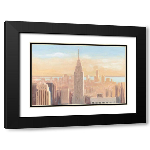 Manhattan Dawn Black Modern Wood Framed Art Print with Double Matting by Wiens, James