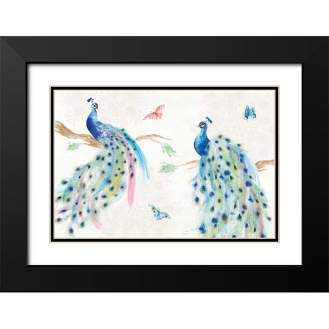 Peacock Glory I Black Modern Wood Framed Art Print with Double Matting by June, Dina