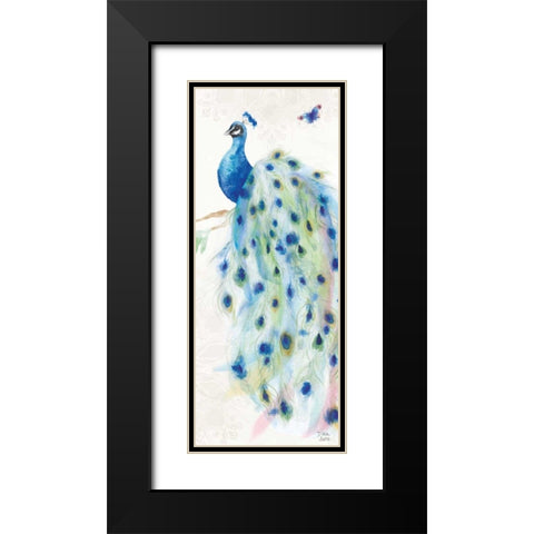 Peacock Glory III Black Modern Wood Framed Art Print with Double Matting by June, Dina