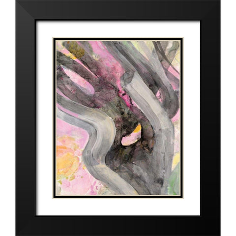 Branching Out II Black Modern Wood Framed Art Print with Double Matting by Hristova, Albena