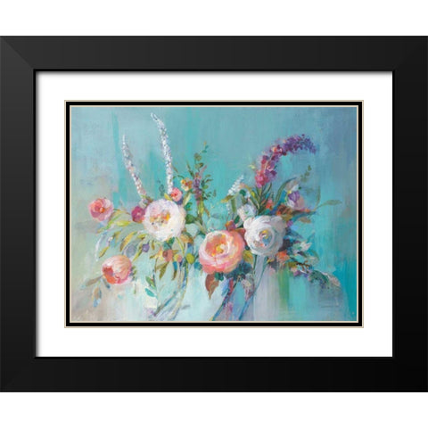 Avalon Blooms Black Modern Wood Framed Art Print with Double Matting by Nai, Danhui