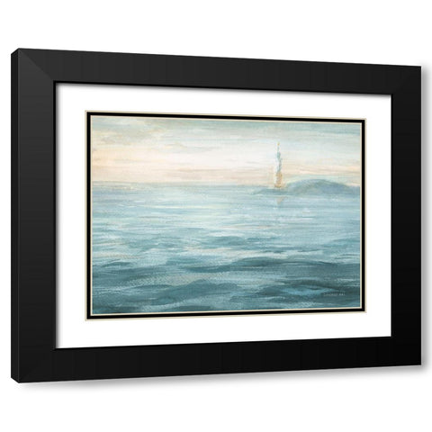 Liberty Black Modern Wood Framed Art Print with Double Matting by Nai, Danhui