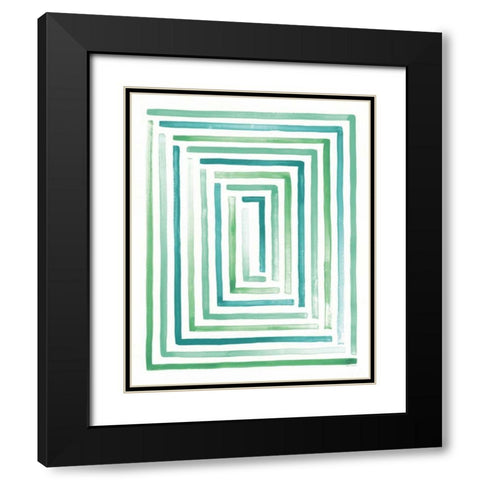 Sea Glass Sunset II Black Modern Wood Framed Art Print with Double Matting by Marshall, Laura