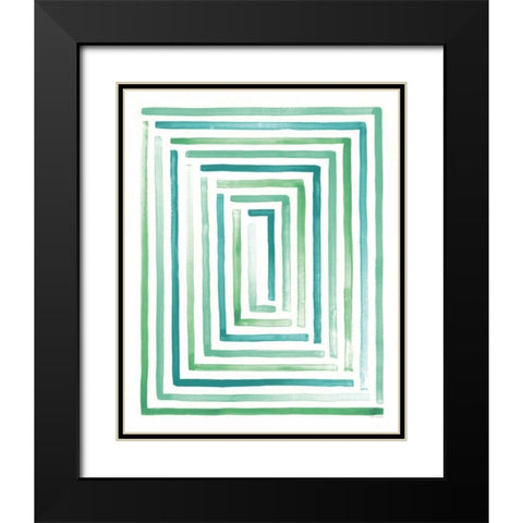 Sea Glass Sunset II Black Modern Wood Framed Art Print with Double Matting by Marshall, Laura