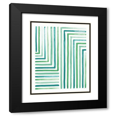 Sea Glass Sunset III Black Modern Wood Framed Art Print with Double Matting by Marshall, Laura
