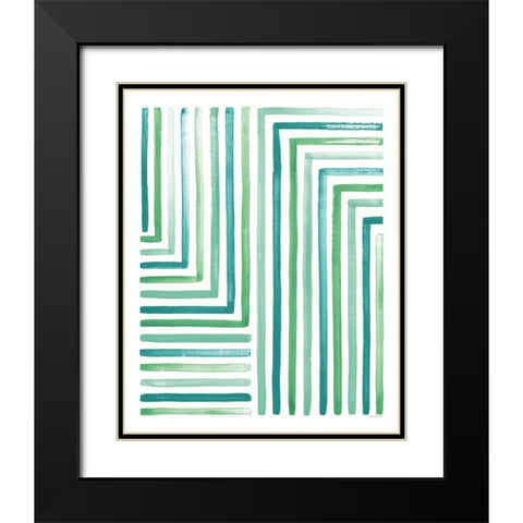 Sea Glass Sunset III Black Modern Wood Framed Art Print with Double Matting by Marshall, Laura
