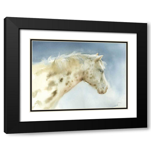 Dapple Gray Horse Black Modern Wood Framed Art Print with Double Matting by Pete, Katrina