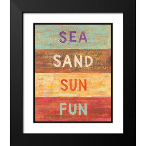 Sea and Sand I Black Modern Wood Framed Art Print with Double Matting by Nai, Danhui