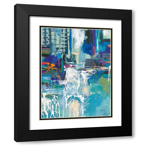 Motion Black Modern Wood Framed Art Print with Double Matting by Vertentes, Jeanette