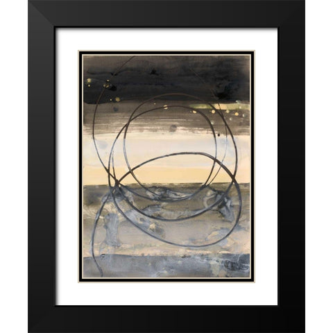 Horizon Balance I Light Black Modern Wood Framed Art Print with Double Matting by Hristova, Albena