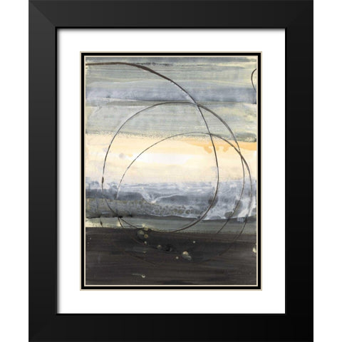 Horizon Balance IV Light Black Modern Wood Framed Art Print with Double Matting by Hristova, Albena