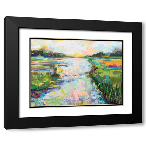 Dancing Light Black Modern Wood Framed Art Print with Double Matting by Vertentes, Jeanette