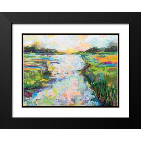 Dancing Light Black Modern Wood Framed Art Print with Double Matting by Vertentes, Jeanette