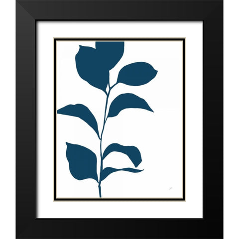 Navy Branch I Black Modern Wood Framed Art Print with Double Matting by Panganiban, Karyn