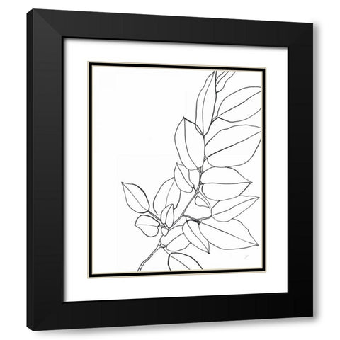 Magnolia Branch II Black Modern Wood Framed Art Print with Double Matting by Panganiban, Karyn