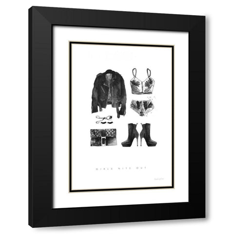 Back to Black III Black Modern Wood Framed Art Print with Double Matting by Charro, Mercedes Lopez