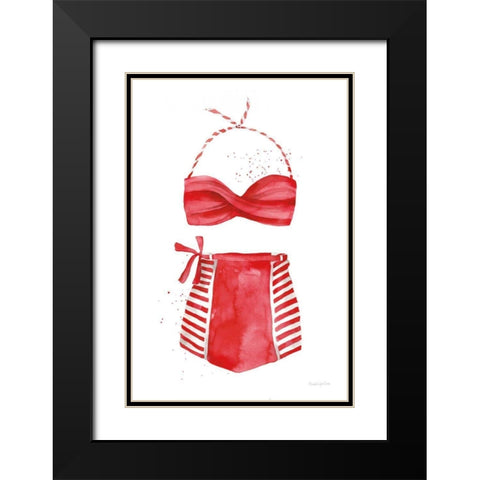Vintage Swimwear II Black Modern Wood Framed Art Print with Double Matting by Charro, Mercedes Lopez