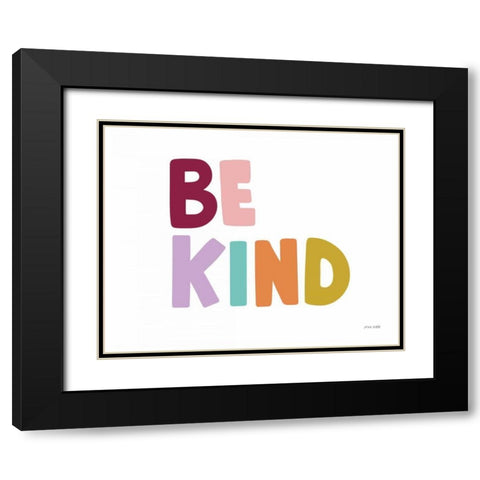 Be Kind Pastel Black Modern Wood Framed Art Print with Double Matting by Kelle, Ann