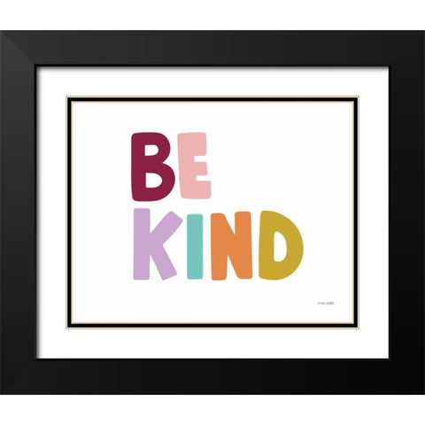 Be Kind Pastel Black Modern Wood Framed Art Print with Double Matting by Kelle, Ann