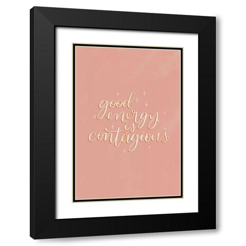 Mod Glam Good Energy II Black Modern Wood Framed Art Print with Double Matting by Thorns, Becky