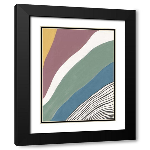 Colorful Retro Abstract IV Black Modern Wood Framed Art Print with Double Matting by Nai, Danhui