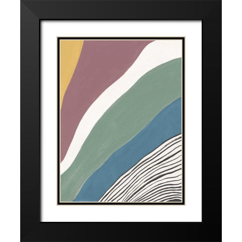 Colorful Retro Abstract IV Black Modern Wood Framed Art Print with Double Matting by Nai, Danhui