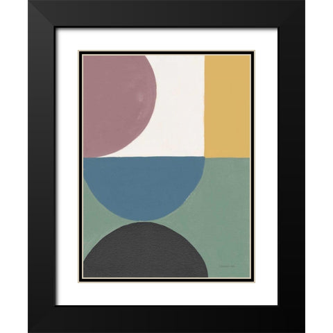 Colorful Retro Abstract V Black Modern Wood Framed Art Print with Double Matting by Nai, Danhui