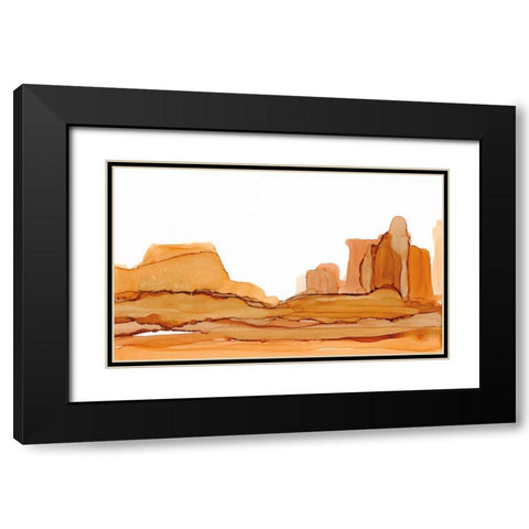 Brownscape II Black Modern Wood Framed Art Print with Double Matting by Paschke, Chris