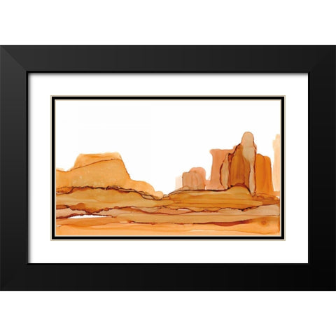 Brownscape II Black Modern Wood Framed Art Print with Double Matting by Paschke, Chris