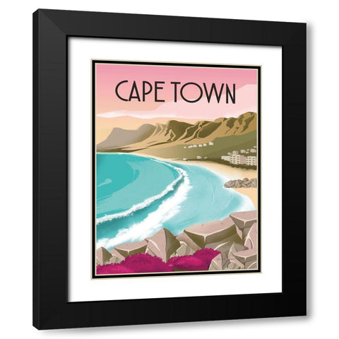 Cape Town South Africa Black Modern Wood Framed Art Print with Double Matting by Escalante, Omar