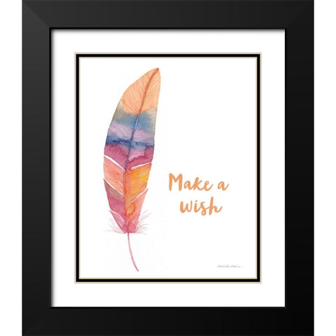 Boho Feathers I Inspiration Black Modern Wood Framed Art Print with Double Matting by McKenna, Kathleen Parr