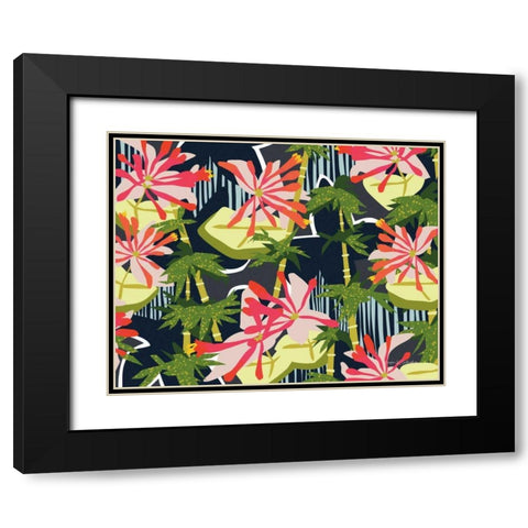Bamboo Honeysuckle I Black Modern Wood Framed Art Print with Double Matting by Gallagher, Megan