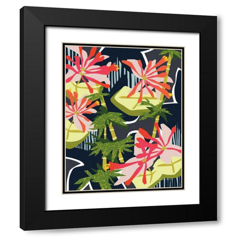 Bamboo Honeysuckle II Black Modern Wood Framed Art Print with Double Matting by Gallagher, Megan