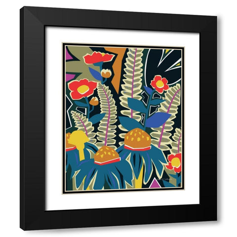 Ferns and Wildflowers II Black Modern Wood Framed Art Print with Double Matting by Gallagher, Megan