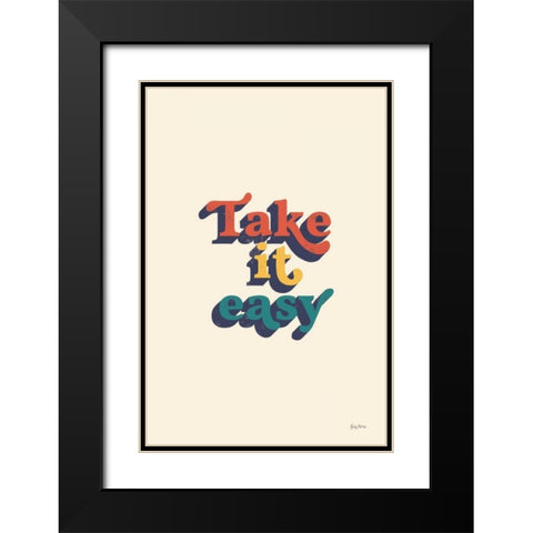 Take it Easy Modern Retro Black Modern Wood Framed Art Print with Double Matting by Thorns, Becky