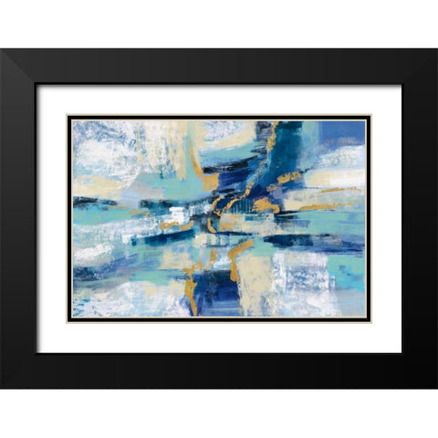 Wave Breaker Black Modern Wood Framed Art Print with Double Matting by Vassileva, Silvia