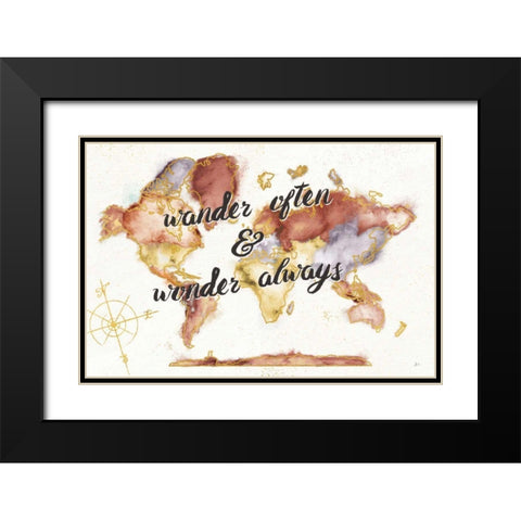 Colorful World I Neutral Black Modern Wood Framed Art Print with Double Matting by Aiken, Jess