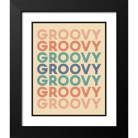 Retro Words I Cream Black Modern Wood Framed Art Print with Double Matting by Wild Apple Portfolio