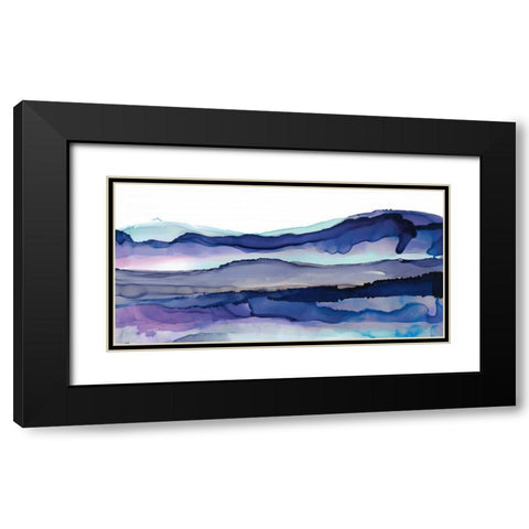 Coastal Ink I Blue Crop Black Modern Wood Framed Art Print with Double Matting by Paschke, Chris