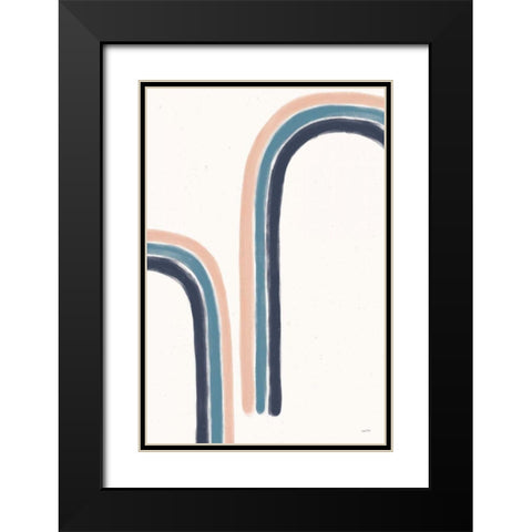 Rainbow II Blue Black Modern Wood Framed Art Print with Double Matting by York, Leah