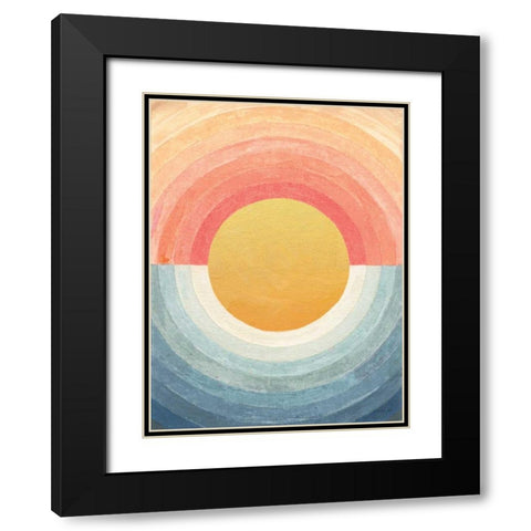 Retro Vibes Abstract Black Modern Wood Framed Art Print with Double Matting by Nai, Danhui