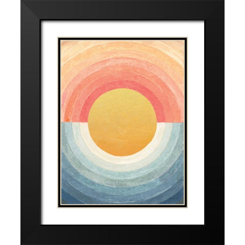 Retro Vibes Abstract Black Modern Wood Framed Art Print with Double Matting by Nai, Danhui