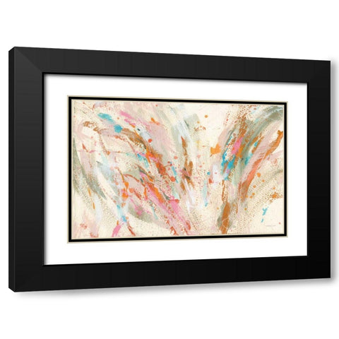 Fireworks Black Modern Wood Framed Art Print with Double Matting by Nai, Danhui