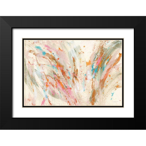 Fireworks Black Modern Wood Framed Art Print with Double Matting by Nai, Danhui